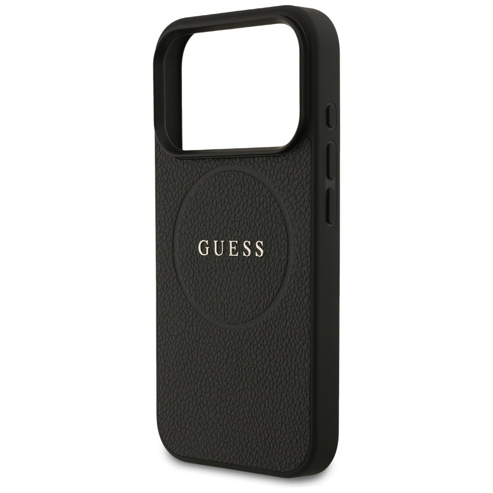 Etui Guess Grained Ring MagSafe do iPhone 17 Pro czarny